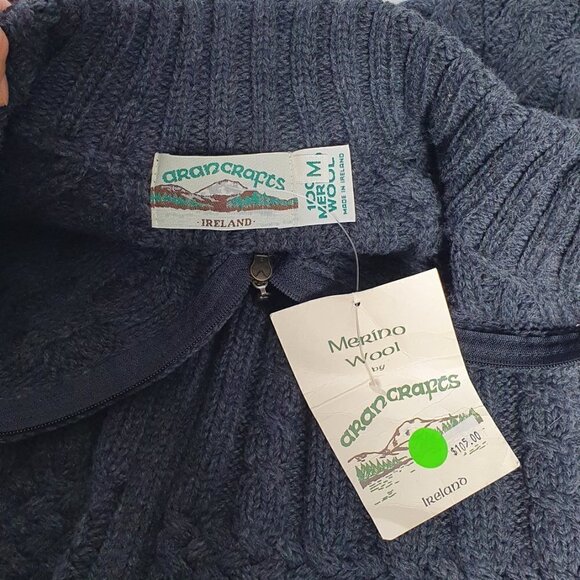 NWT Arancrafts Merino Wool Cable Knit Sweater Jacket - Picture 4 of 7